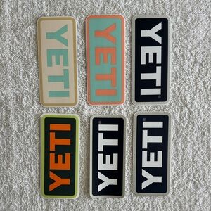 Yeti Multicolor Logo Stickers Set Coral, Orange, Mint, Beige, Black
